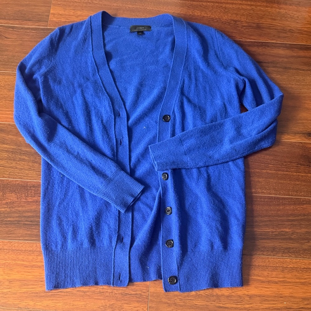 J. Crew  Royal Blue V-Neck  Cashmere mix  Cardigan size xxs